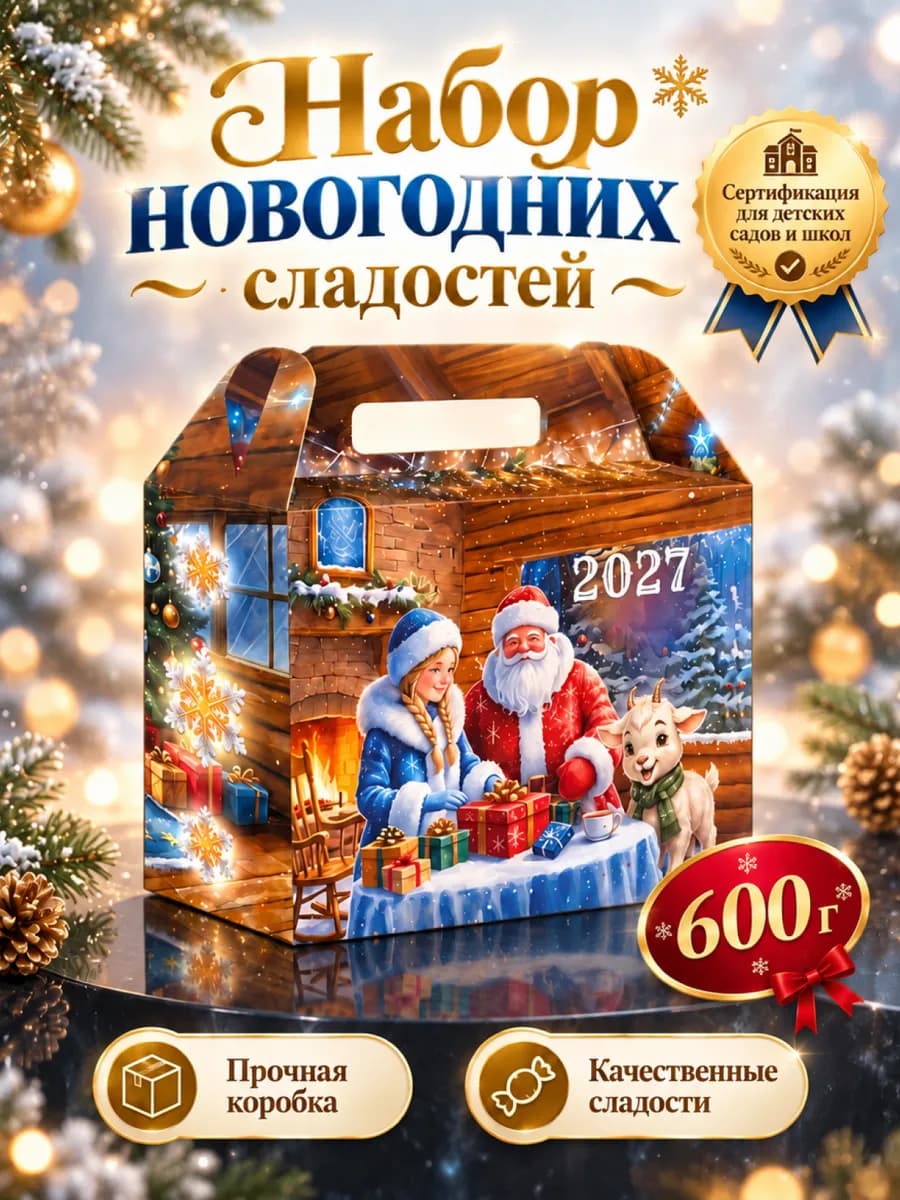 Набор сладостей подарочный на новый год для детей 600 грамм