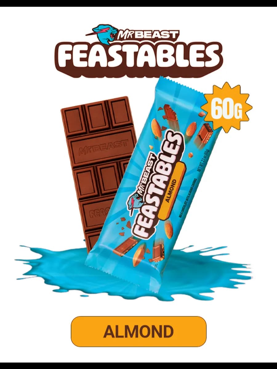 Плитка Шоколада "Mr.Beast Feastables" с миндалем 60г