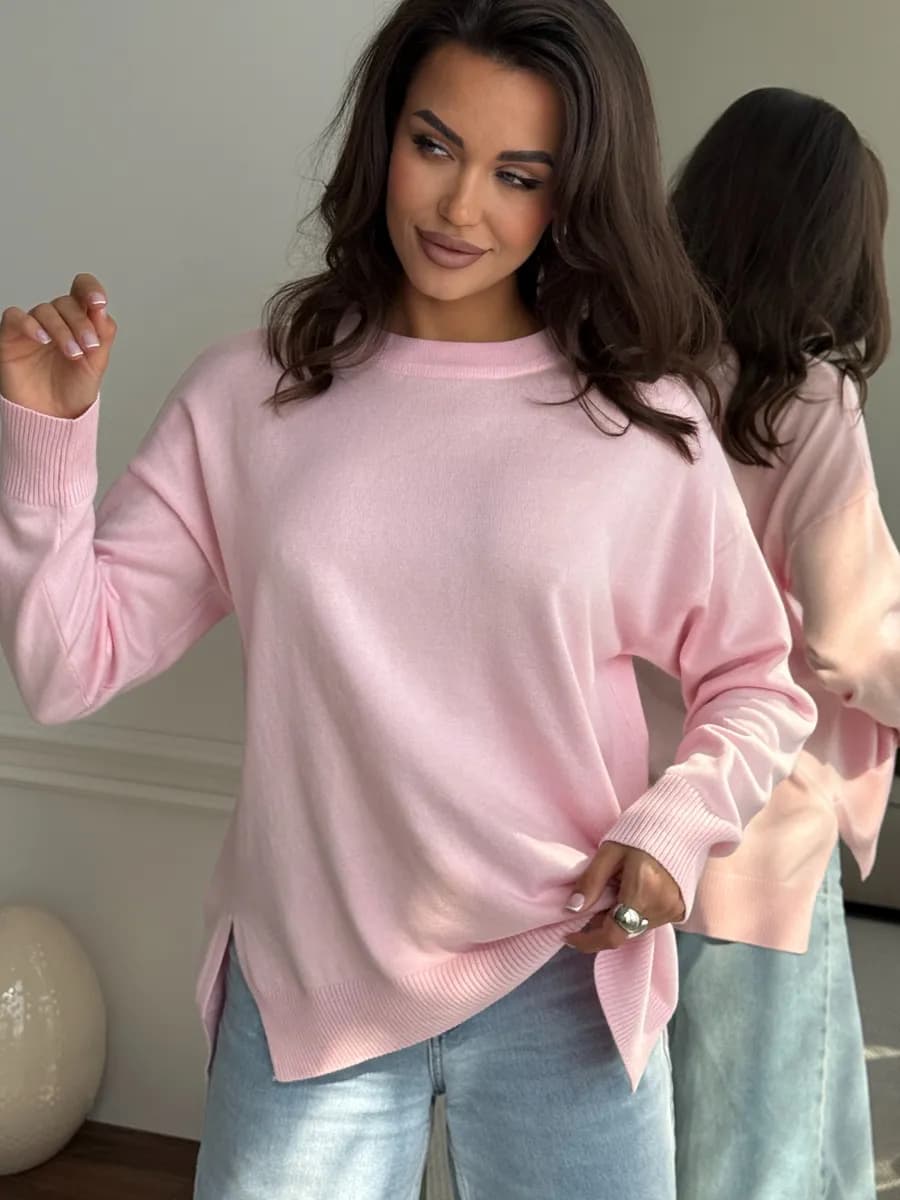 Джемпер оверсайз вязаный удлиненный