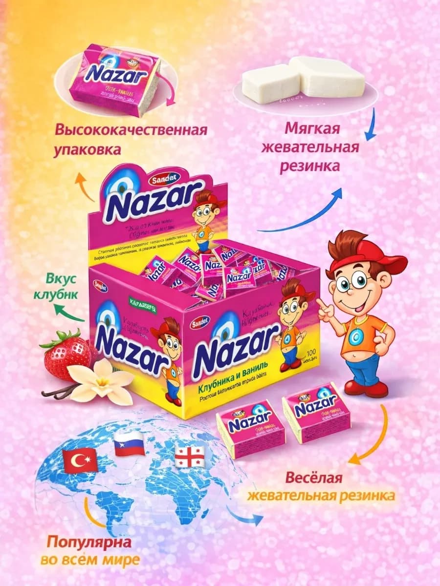 NAZAR Жевательная резинка 100 шт