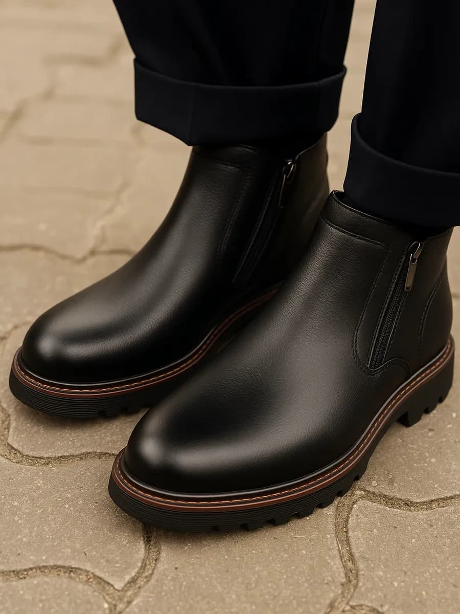 Классические полуботинки зимние на молнии