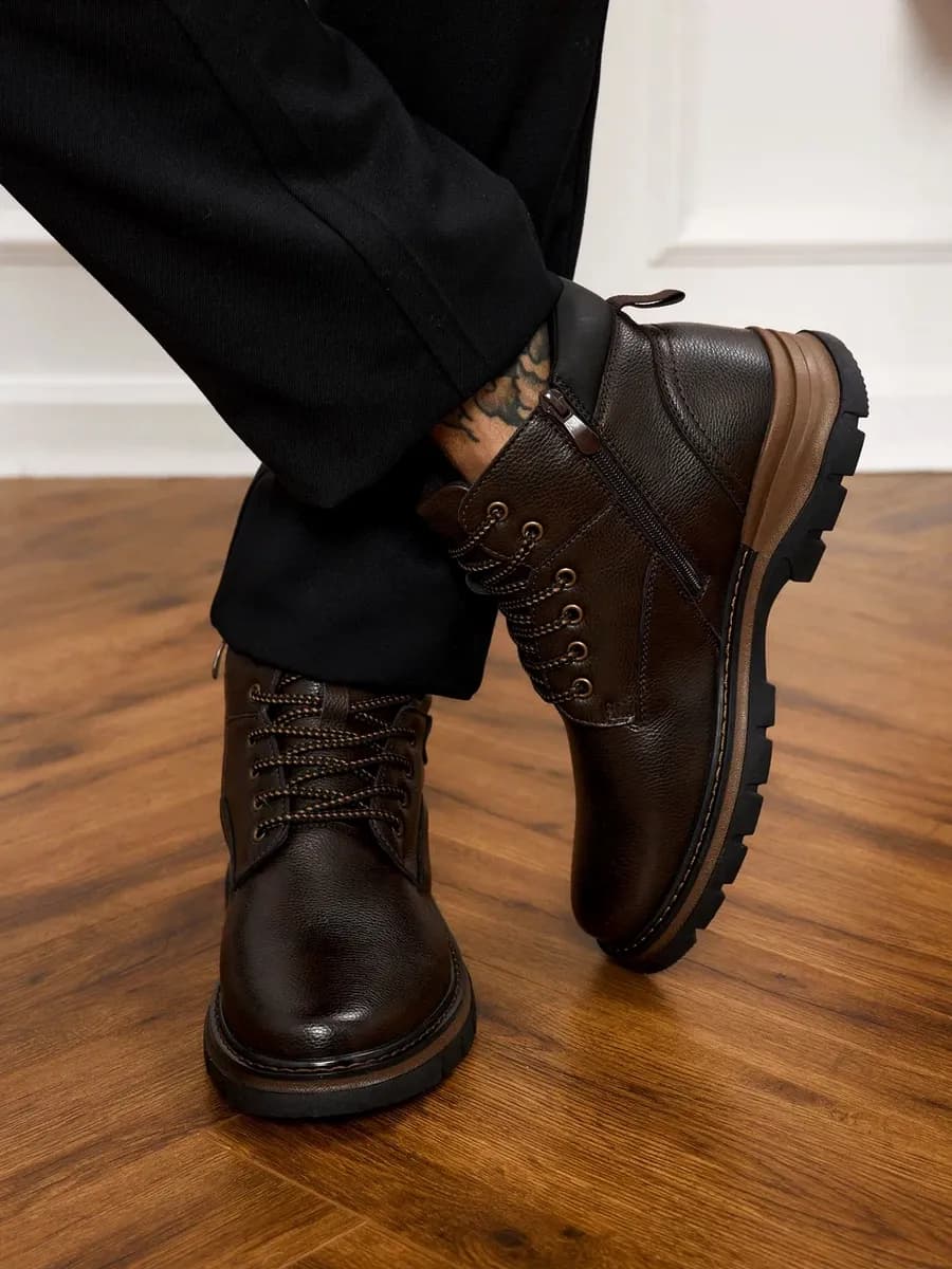 Ботинки зимние кожаные с мехом