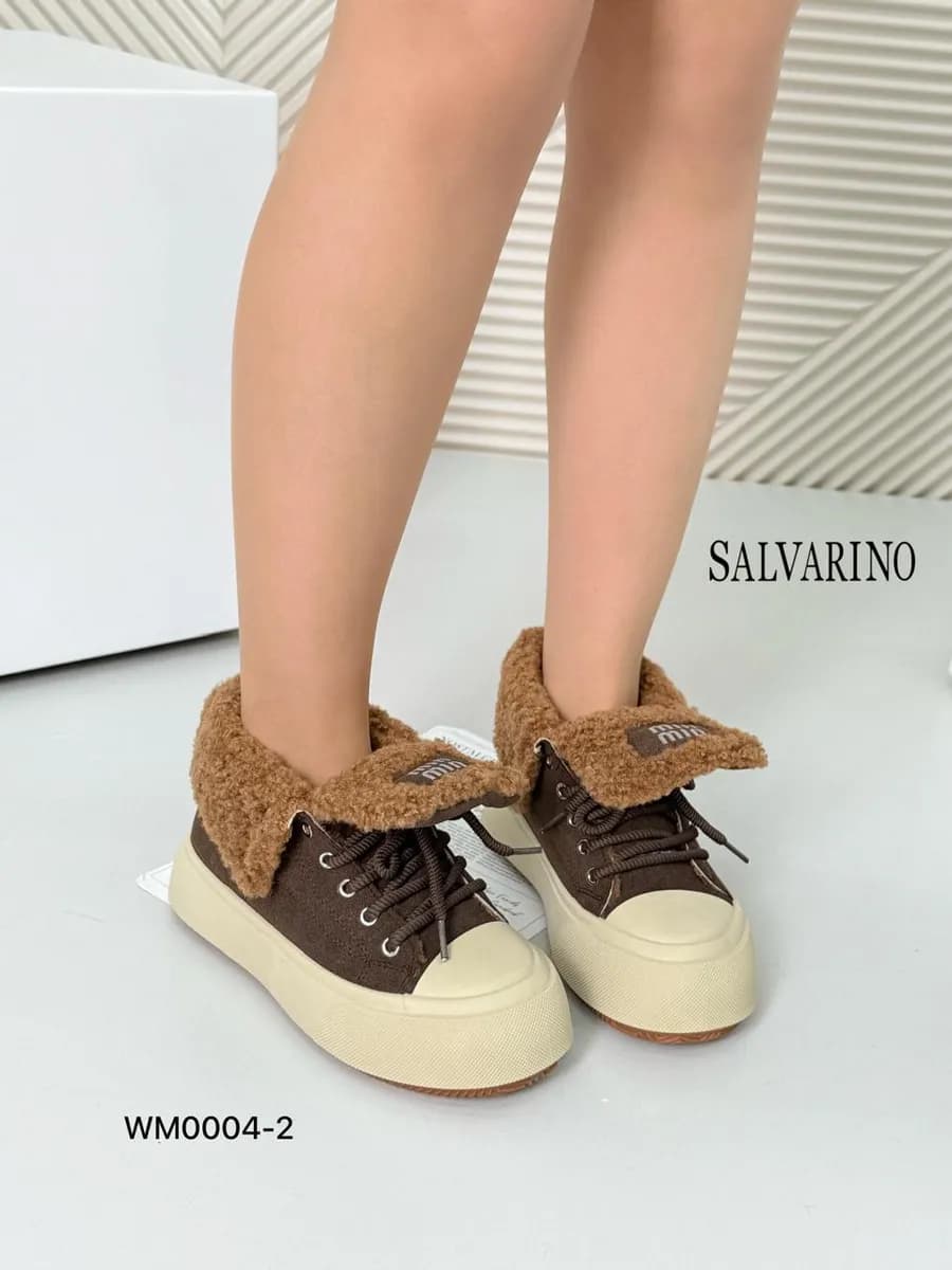 Кроссовки на платформе с мехом кеды