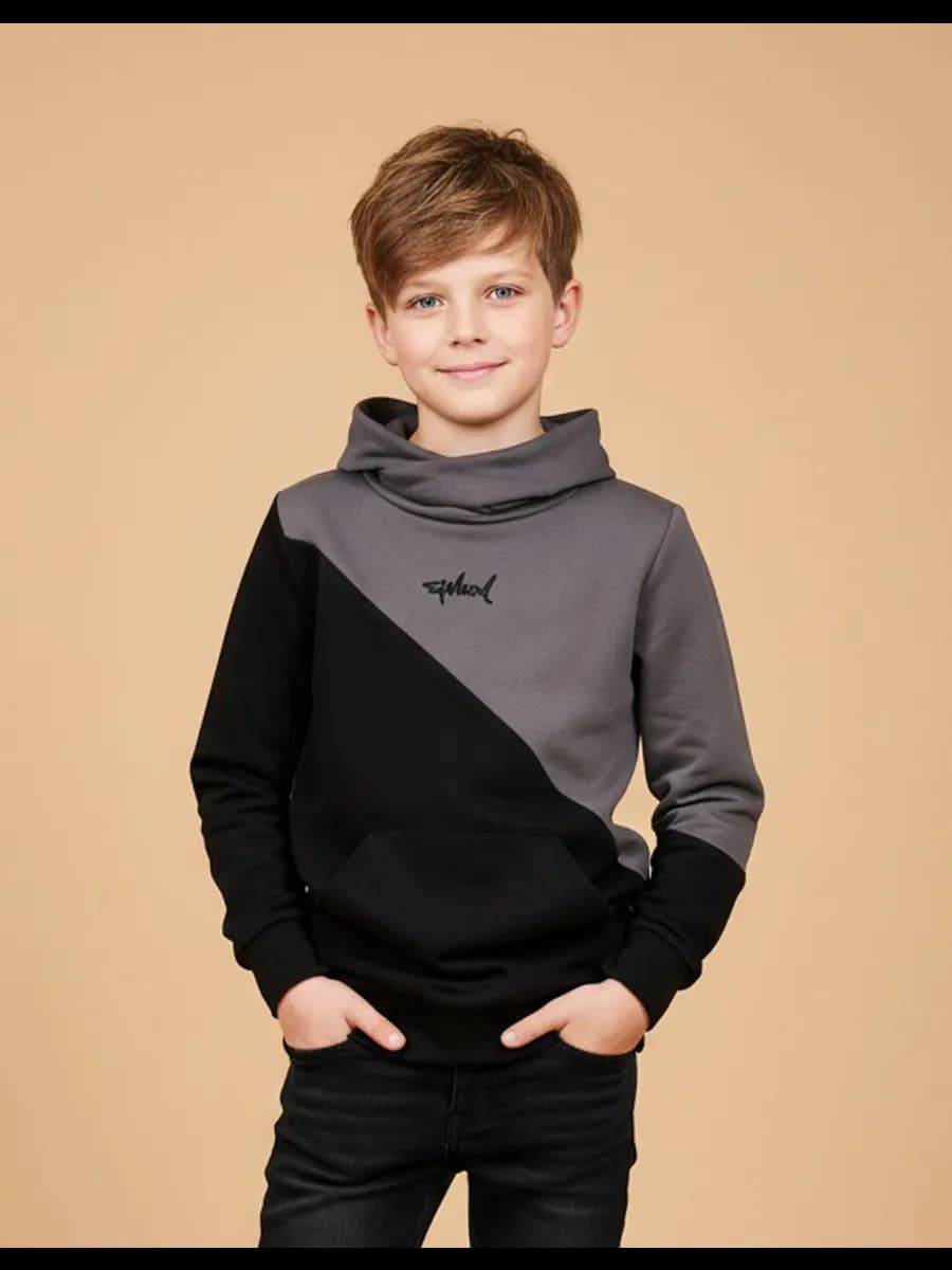 Свитшот оверсайз 5-12 лет с принтом без начеса для подростка