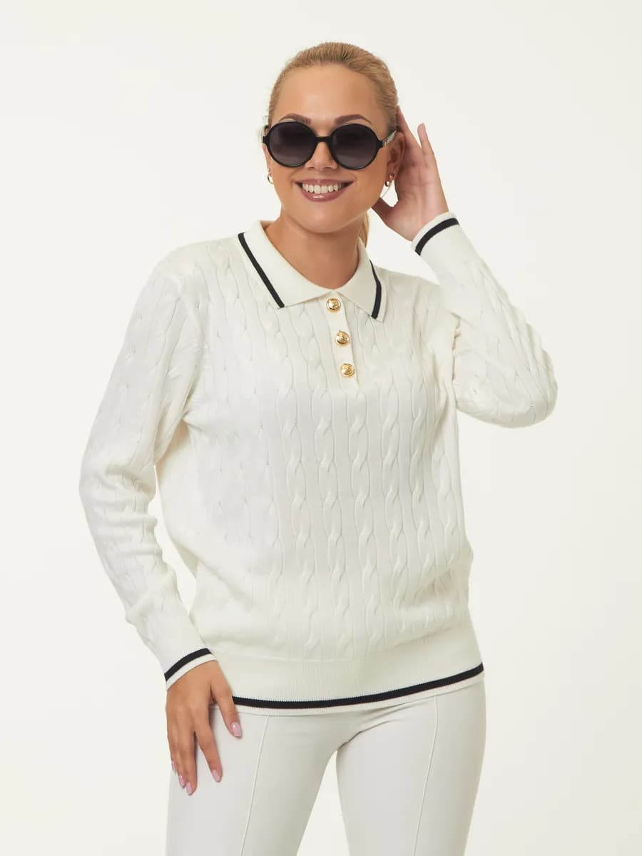 Джемпер поло с длинным рукавом