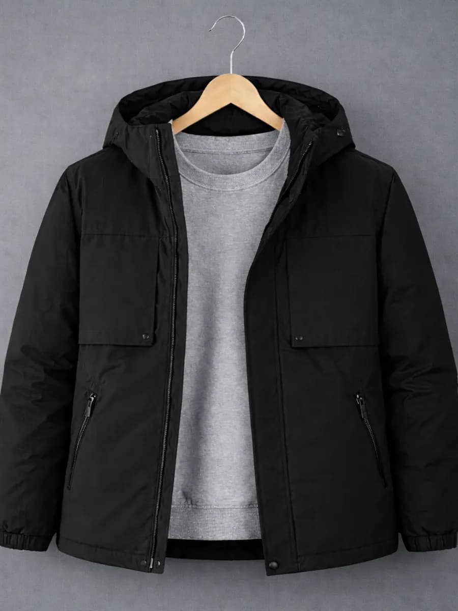 Куртка осенняя утепленная с капюшоном