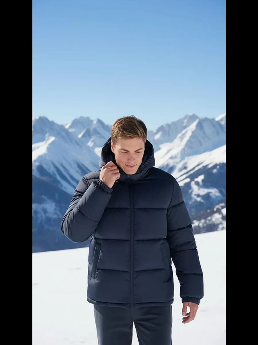 Куртка зимняя стеганая с капюшоном