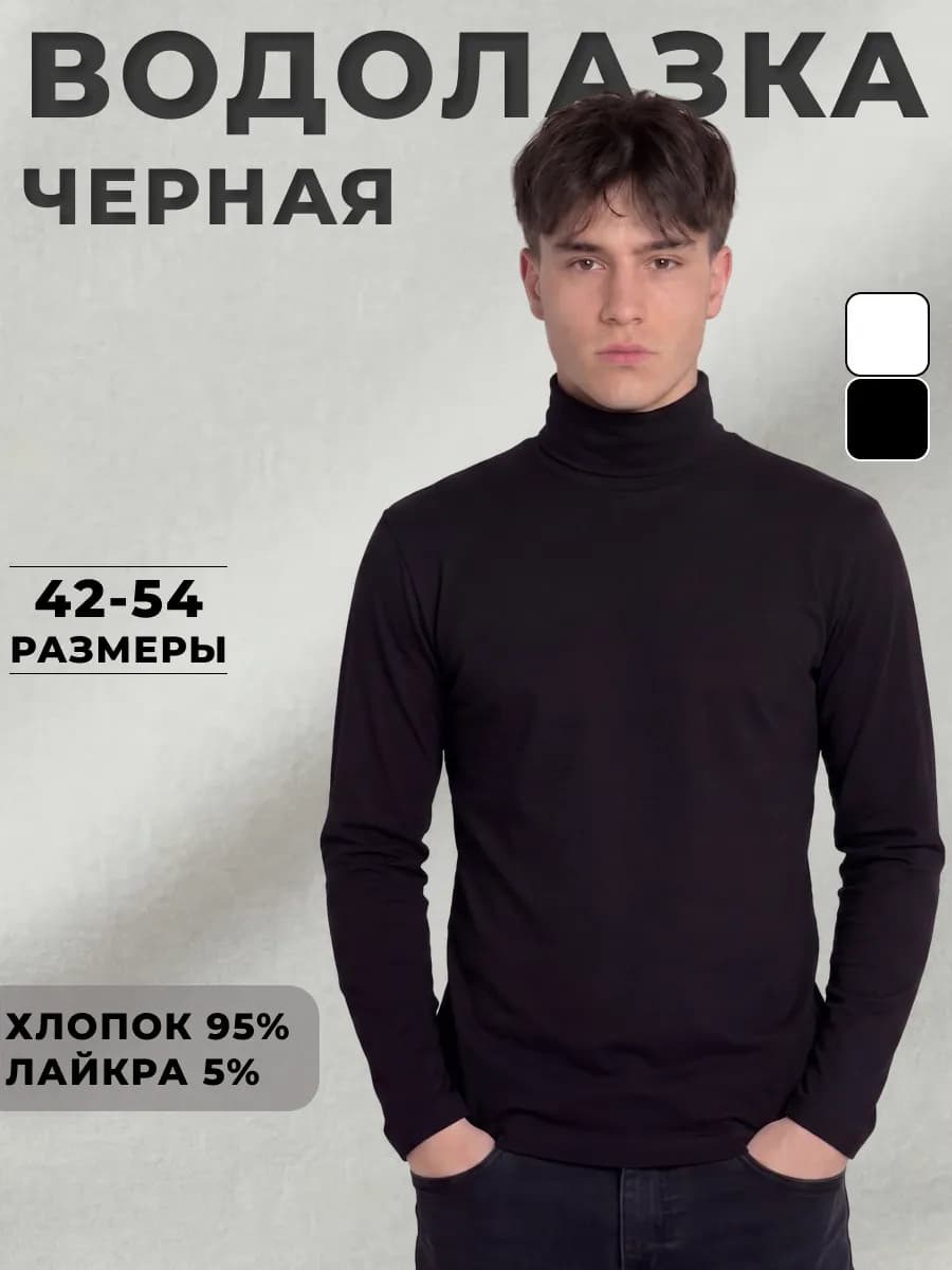Водолазка черная с воротником