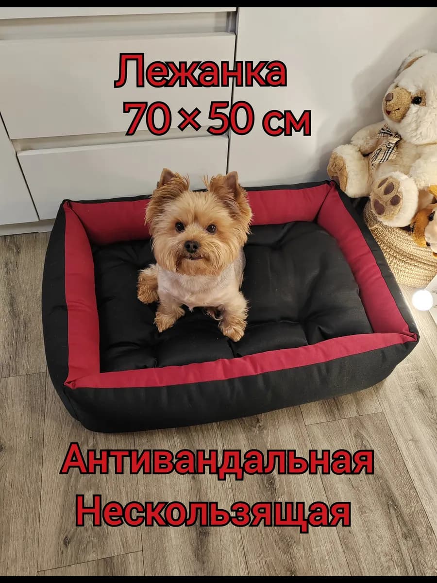 Нескользящая лежанка 70 ×50 см с бортами