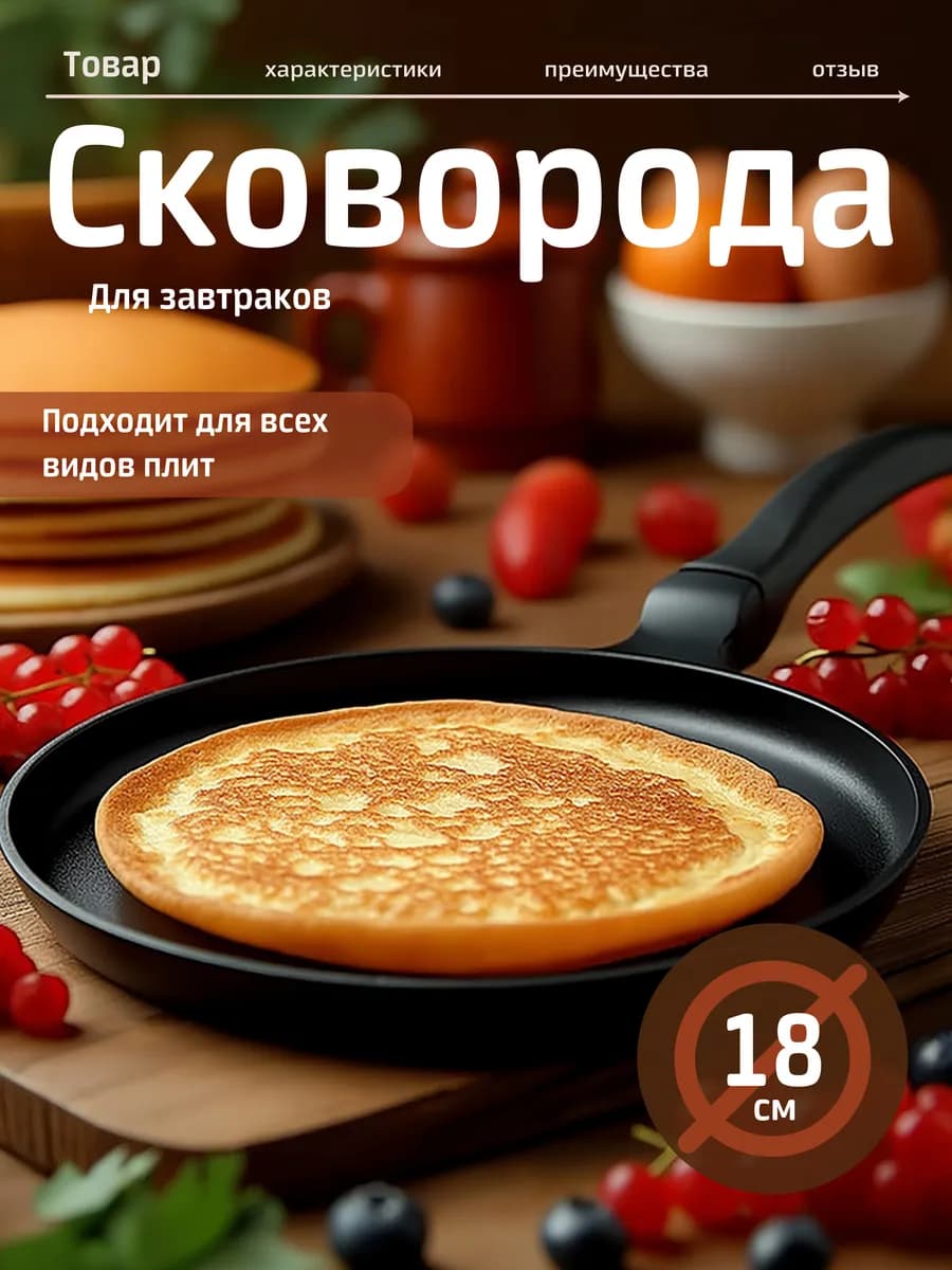 Сковорода для оладий. Диаметр 18 см