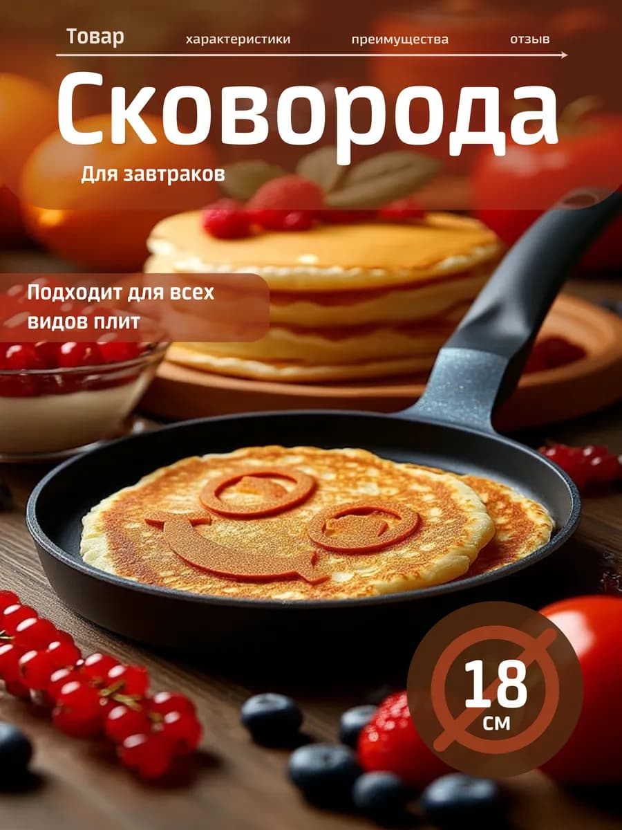 Сковорода для оладий. Диаметр 18 см