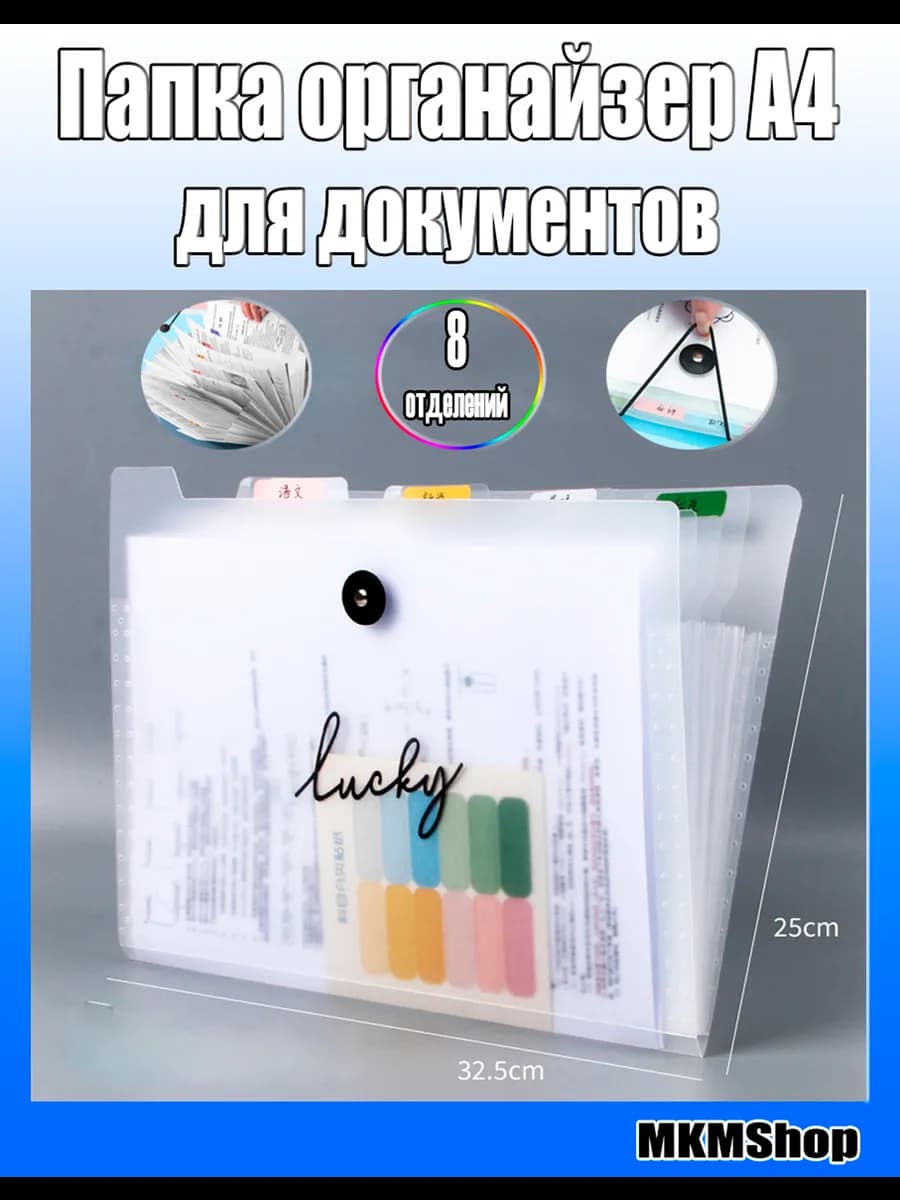 Папка органайзер для документов а4 Lucky