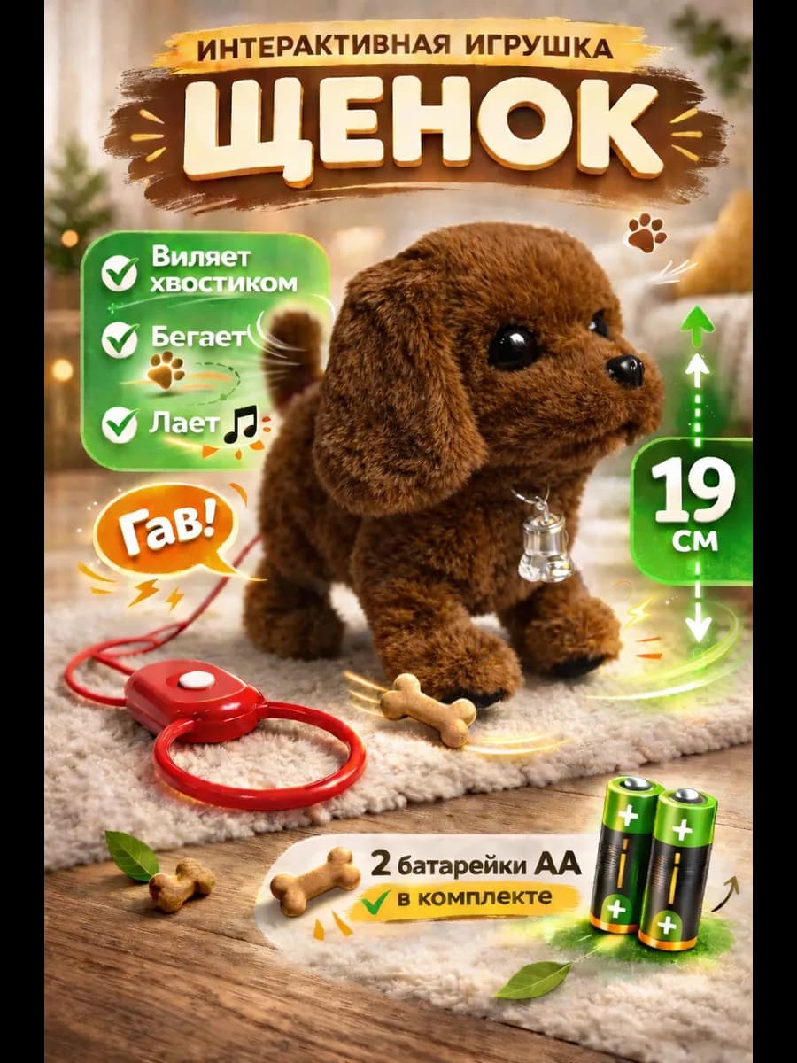 Игрушка интерактивная собака на батарейках