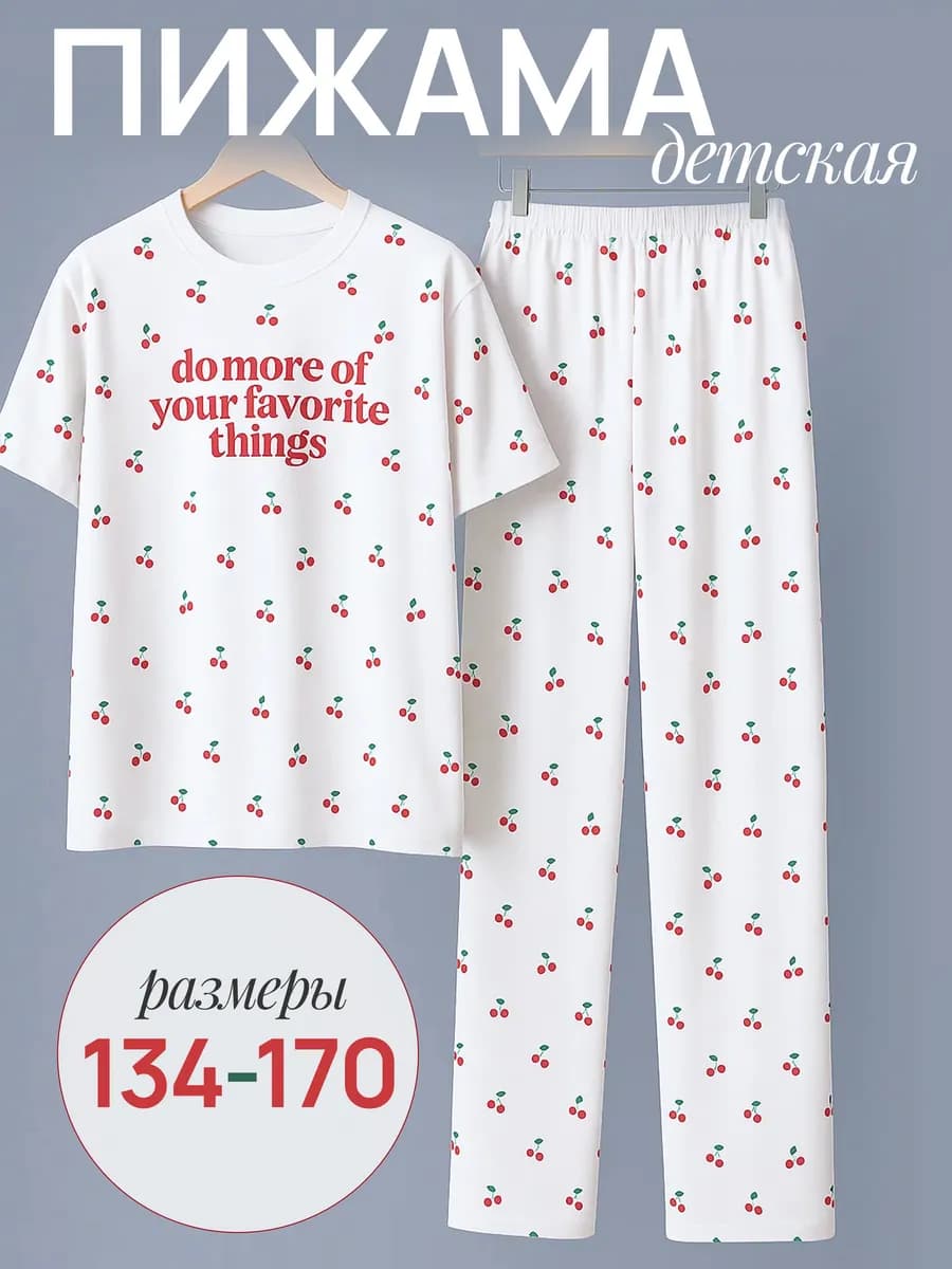 Пижама детская с брюками и футболкой