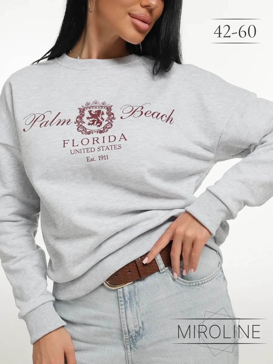 Толстовка кофта свитшот женский с принтом без начеса