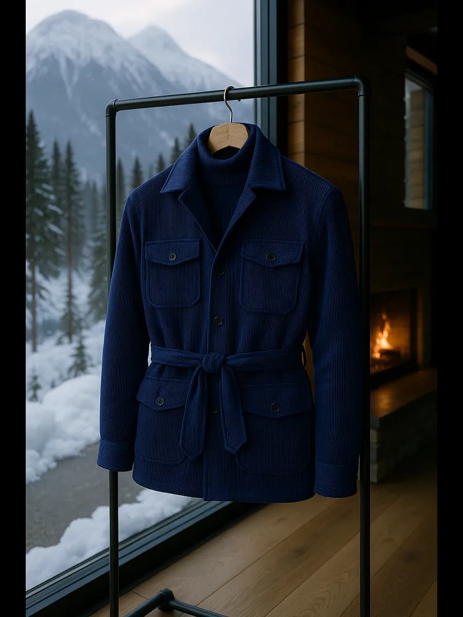 Полупальто классическое с отложным воротником