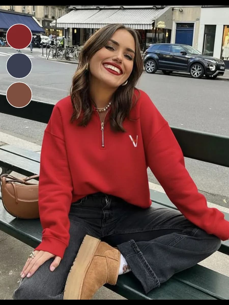 Свитшот полузамок оверсайз