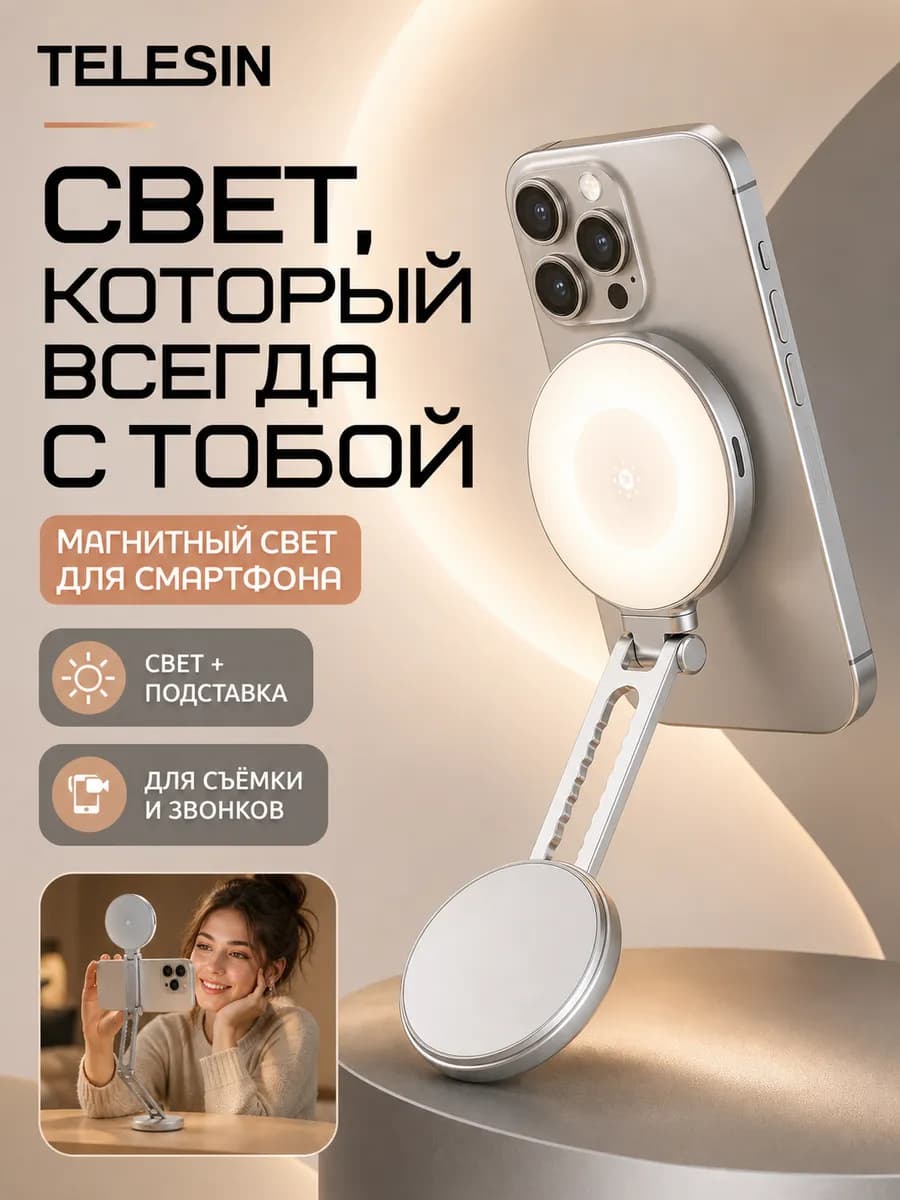 Магнитный свет для съемки на телефон