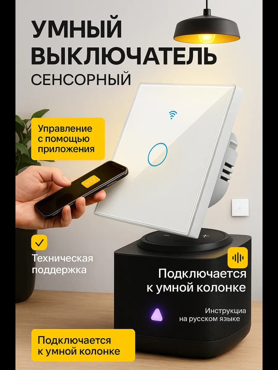 Умный сенсорный выключатель с Алисой