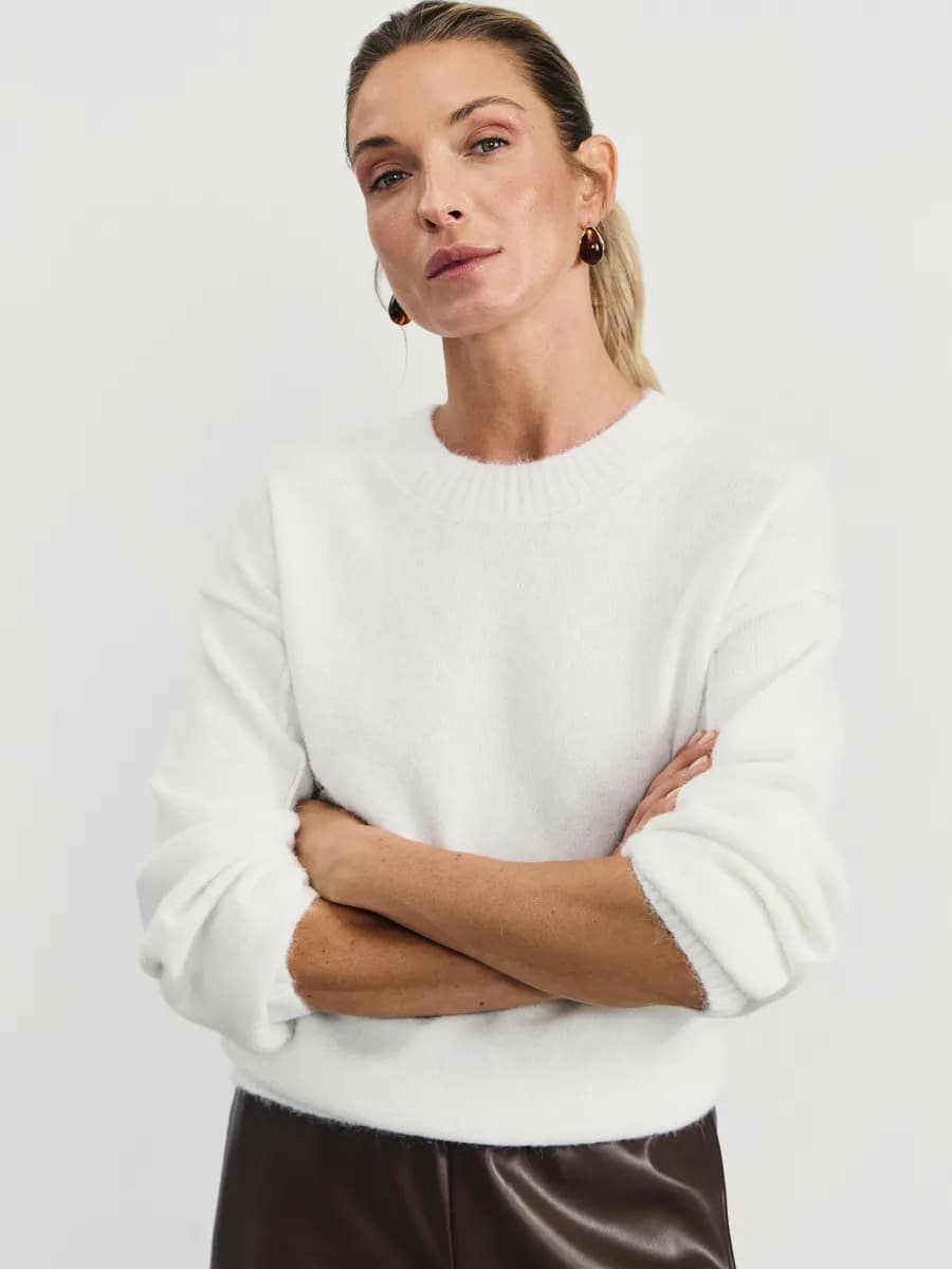 Вязаный джемпер оверсайз с шерстью в составе со швами