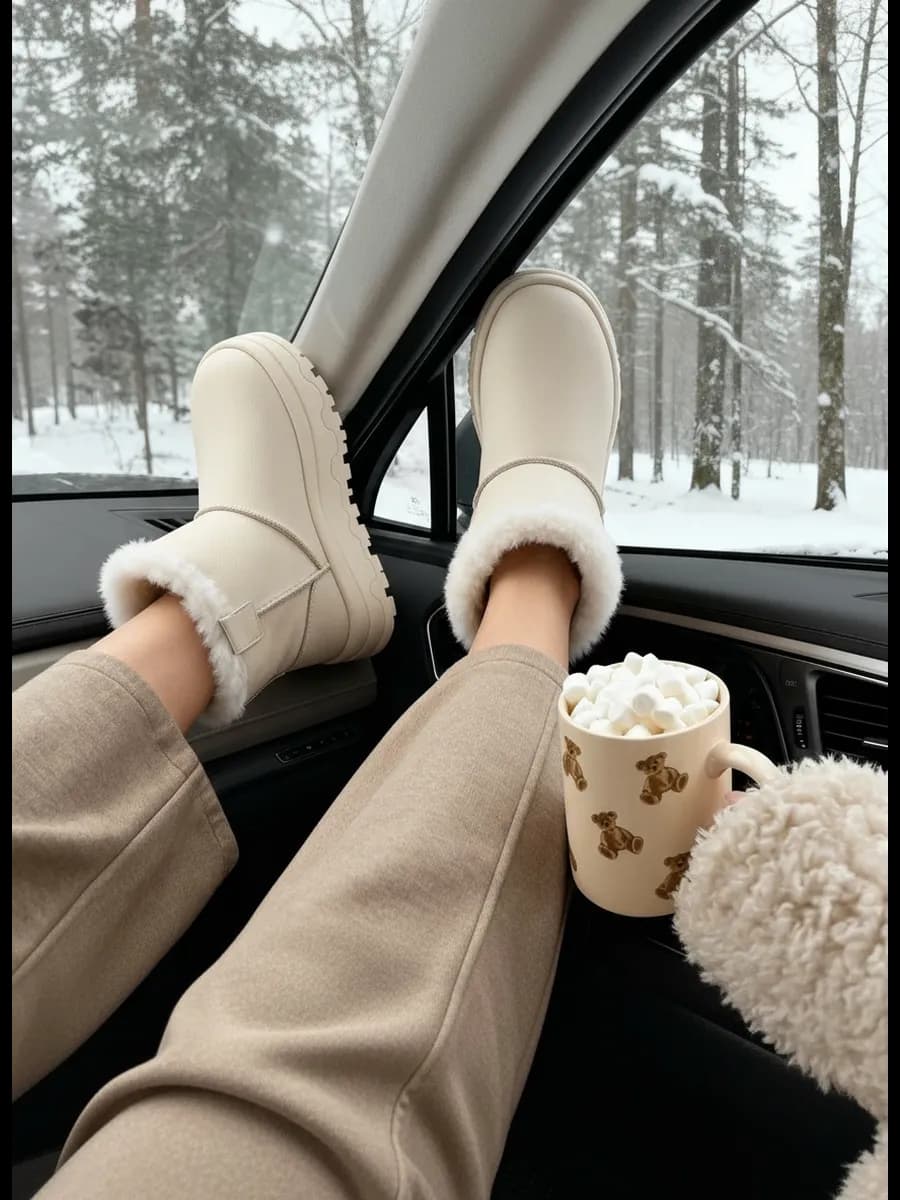 Угги зимние натуральная кожа на платформе