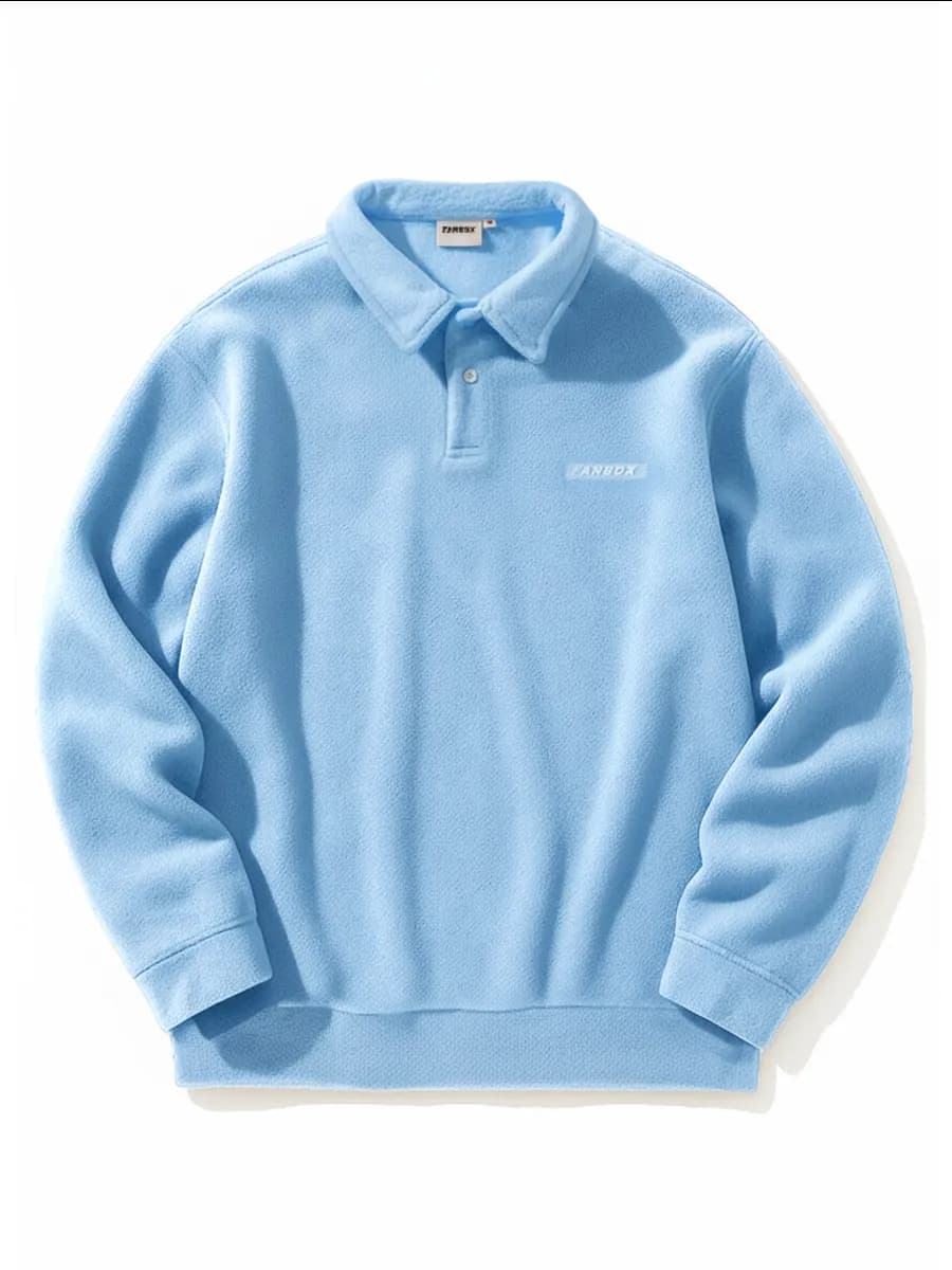 Свитшот поло флисовый оверсайз