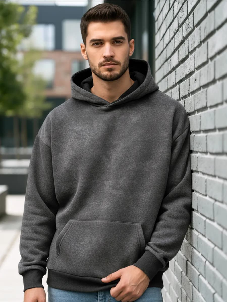 Худи оверсайз с капюшоном и начесом Teddy