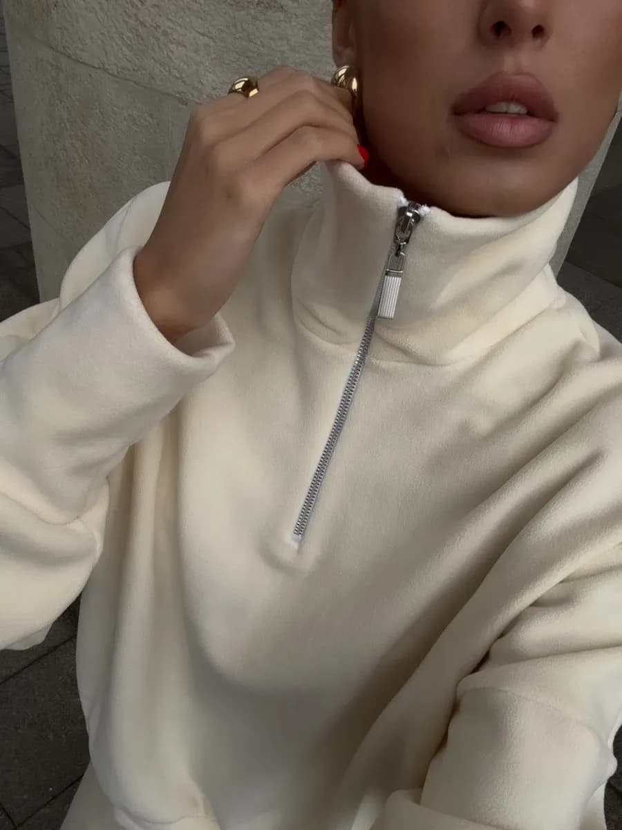 Толстовка флисовая на молнии и вырезом для пальца