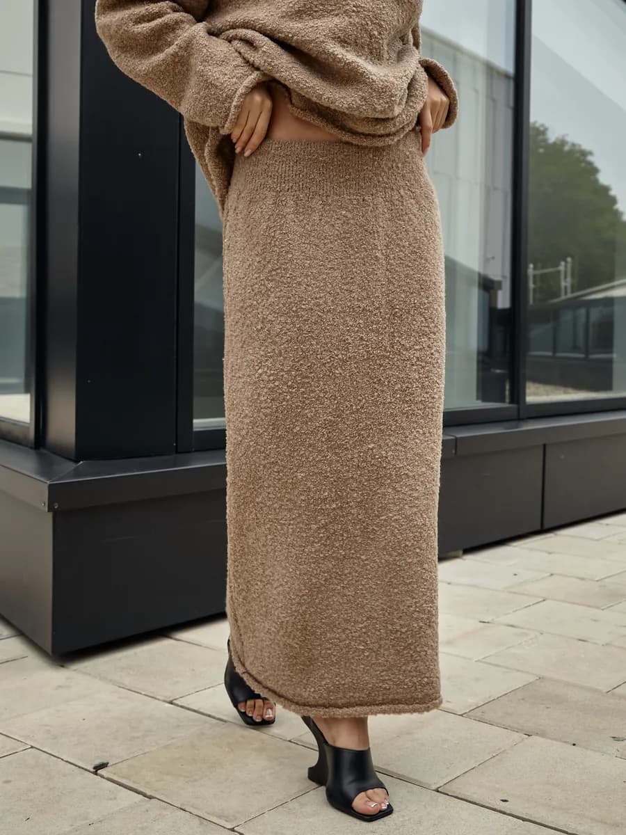 Юбка вязаная букле макси