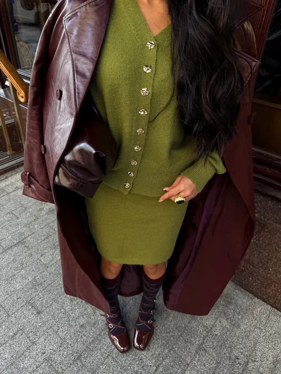 Костюм трикотажный вязаный теплый