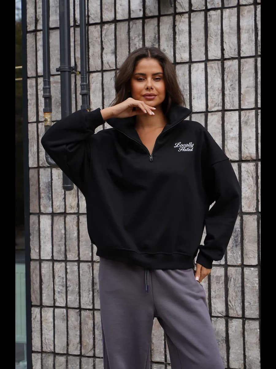 Свитшот с горлом на молнии с начесом