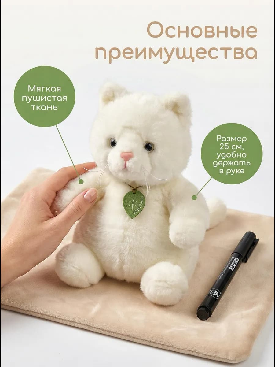 Мягкая плюшевая игрушка кот Бегемот 25cm