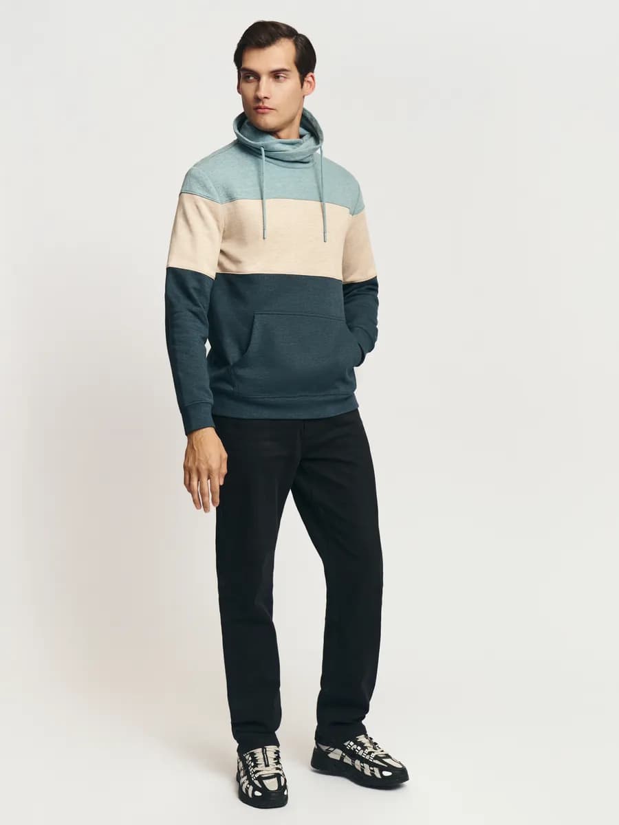 Мужской худи с воротником-хомутом