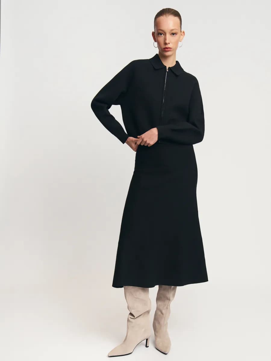 Женская трикотажная юбка миди