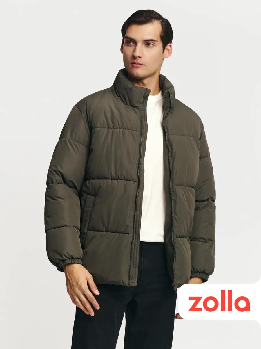 Тёплая мужская куртка с воротником