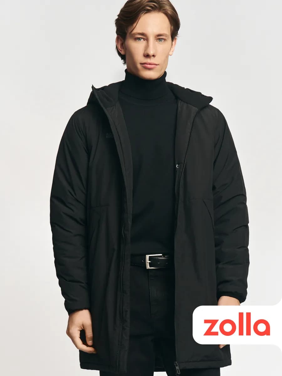 Тёплая мужская куртка-парка с капюшоном