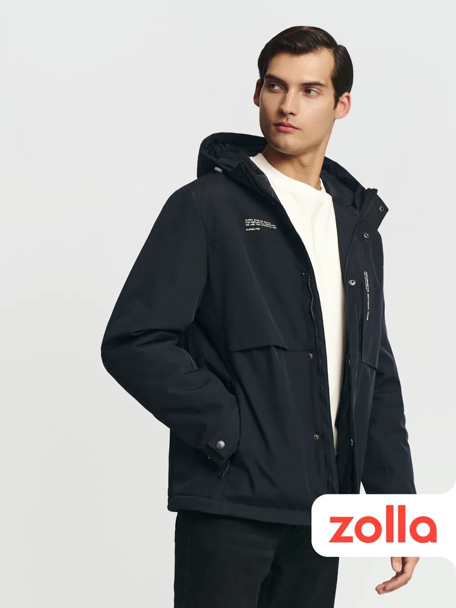 Тёплая мужская куртка с капюшоном