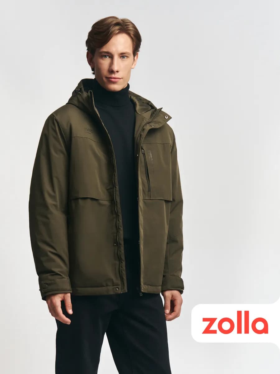 Тёплая мужская куртка с капюшоном