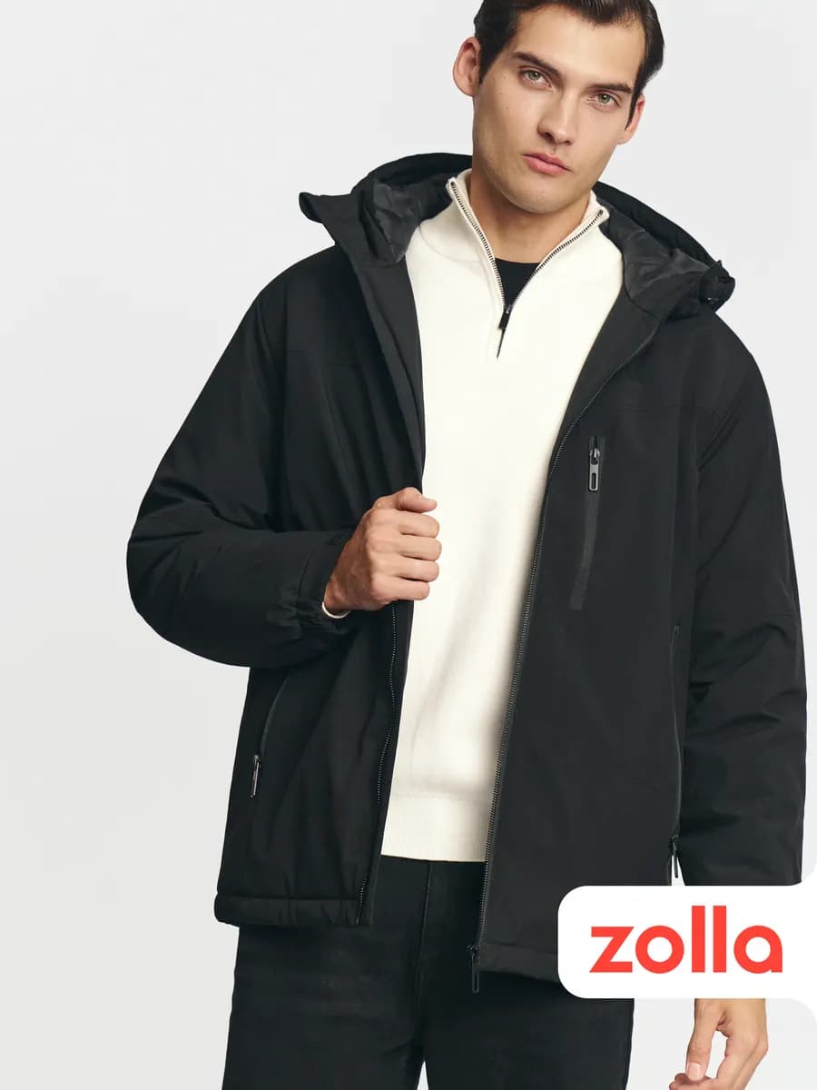 Тёплая мужская куртка с капюшоном