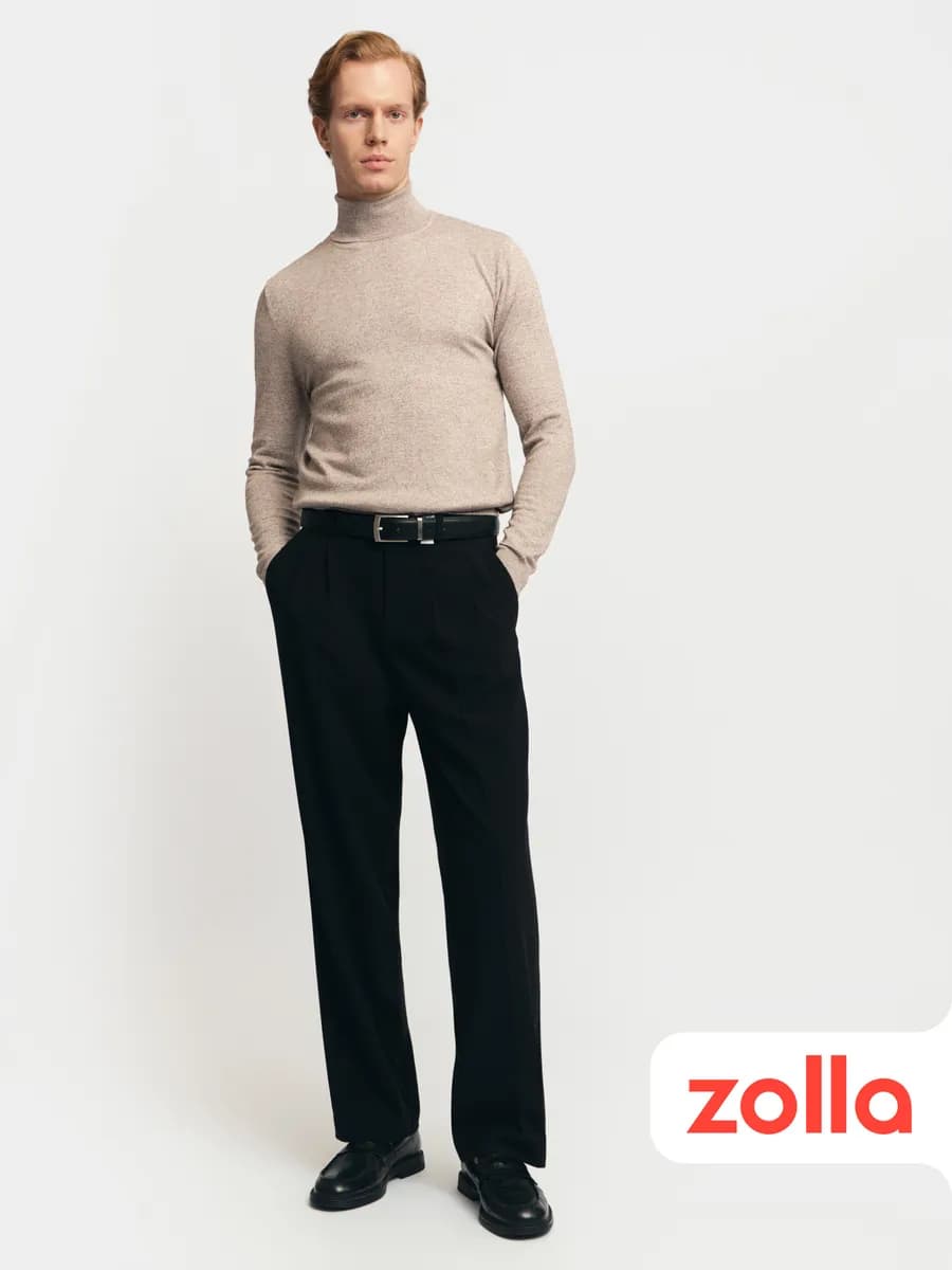 Мужская трикотажная водолазка с горлом