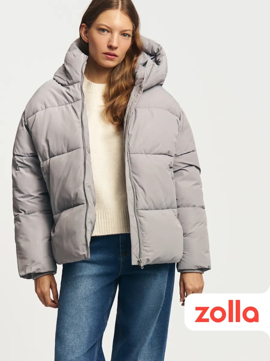 Тёплая стёганая женская куртка оверсайз