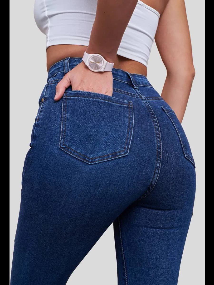 Джинсы зауженные скинни с высокой посадкой