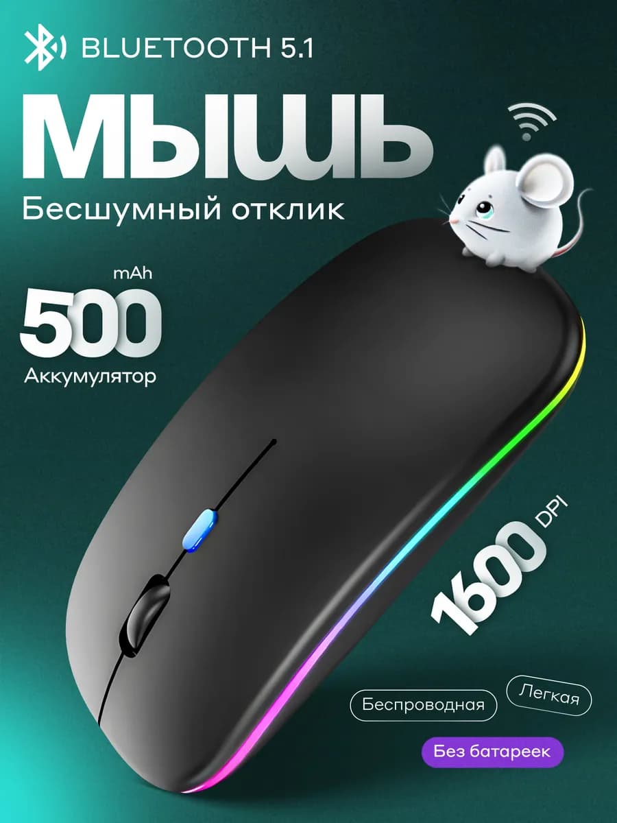 Мышка для ноутбука беспроводная бесшумная