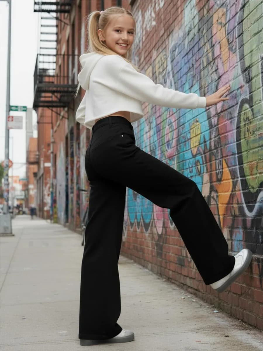 Джинсы широкие прямые