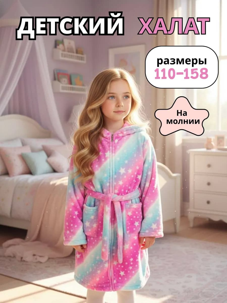 Халат детский плюшевый