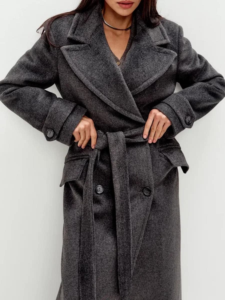 Длинное демисезонное Пальто оверсайз веснаосень