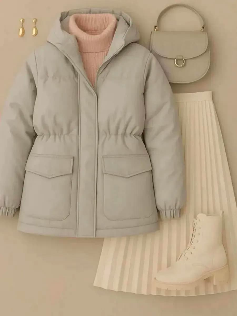 Куртка демисезонная удлиненная парка с капюшоном весна - фото 1