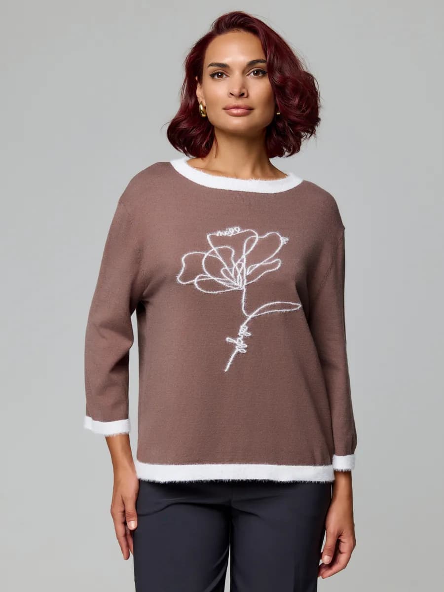 Джемпер пушистый с длинным рукавом