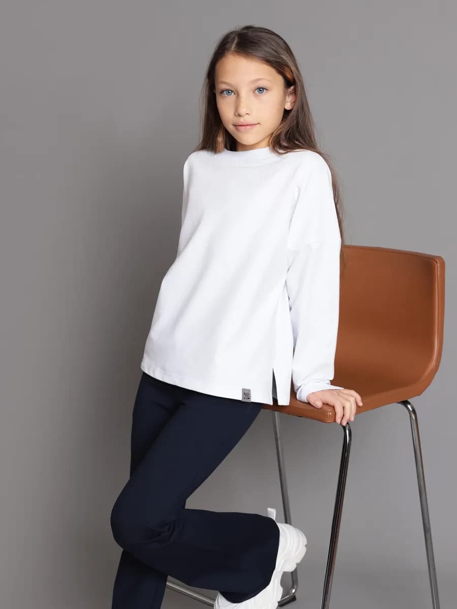 Лонгслив оверсайз с разрезом