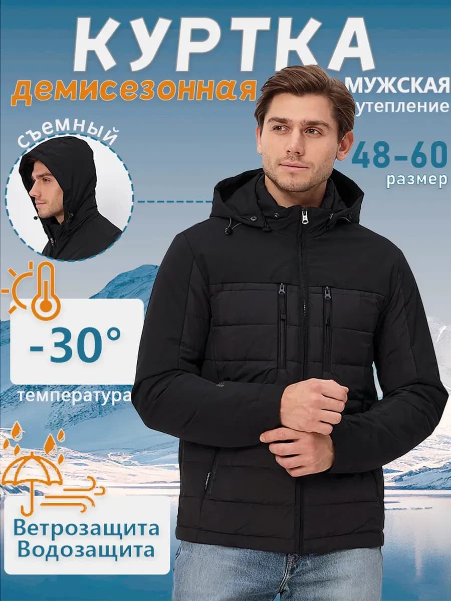 Куртка зимняя с капюшоном демисезонная